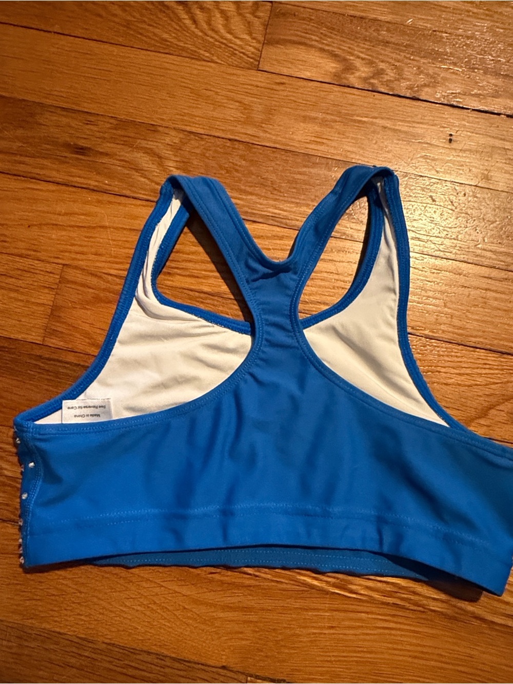 Blue Rhinestone Sports Bra - Picture 3 of 3